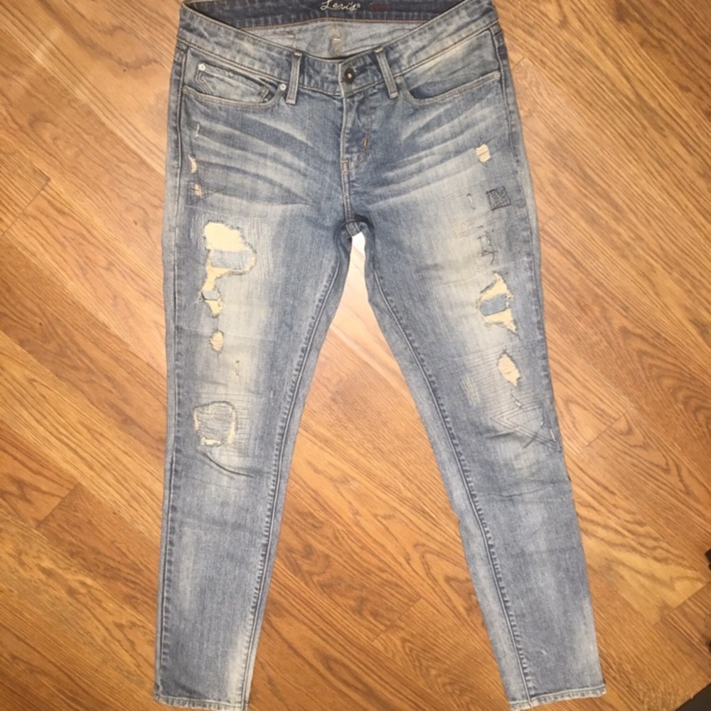Levi’s Mid Rise Denim Jeans Skinny 27 Destruction